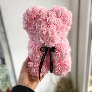 Ursulet din spuma roz, 25 cm, cutie cadou