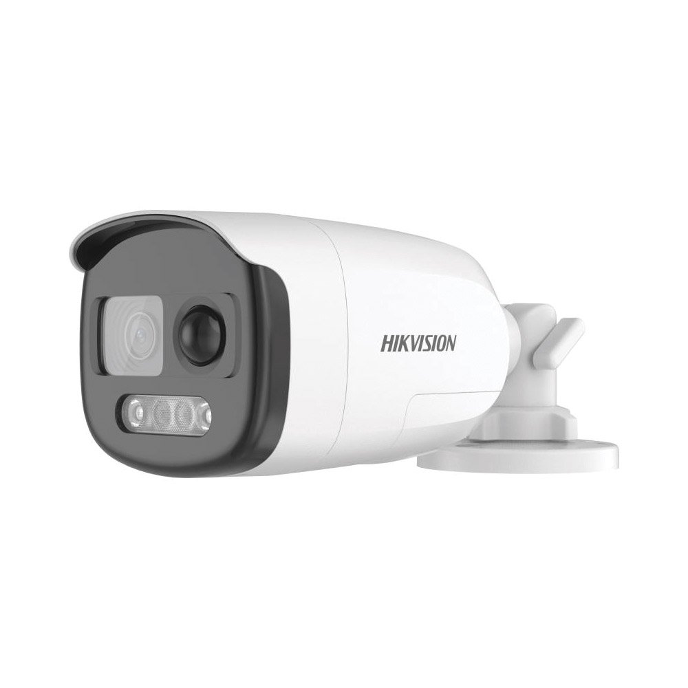 Camera supraveghere exterior ColorVu HikVsion DS-2CE12KF3T-PIRXO-2.8MM, 3K, 2.8 mm, lumina calda 40 m, PIR, sirena, stroboscop, difuzor incorporat
