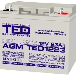 Acumulator AGM VRLA TED TED003348, 12 V, 23 A
