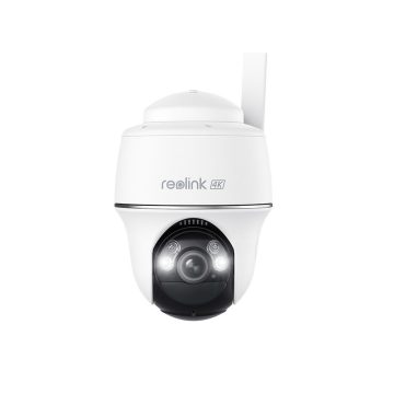 Camera supraveghere wireless Wi-Fi rotativa Speed Dome Reolink Argus PT B440, 4K, IR/lumina alba 10 m, microfon, dual band, acumulator 6000 mAh, PIR, slot card
