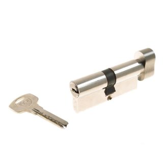 Cilindru siguranta cu buton Yale 10-1003-3040-CK-22-01, 5 chei, 6 pini, nichel satinat