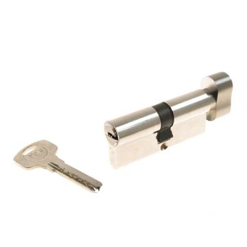 Cilindru siguranta cu buton Yale 10-1003-3040-CK-22-01, 5 chei, 6 pini, nichel satinat