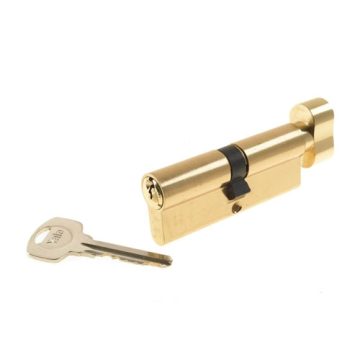 Cilindru standard patentat cu buton Yale 10-0553-3535-CK-0201, 3 chei, 5 pini, alama