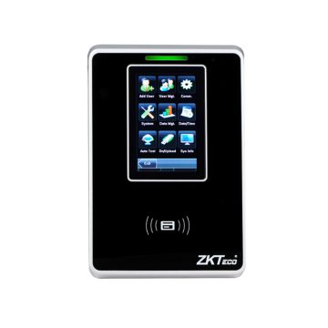 Cititor de proximitate pentru prezenta RFID ZKTeco TA-SC705ZMM-2-W, WiFi, Mifare, 13.56 MHz, ecran 3 inch, 10.000 carduri, 100.000 evenimente, PoE