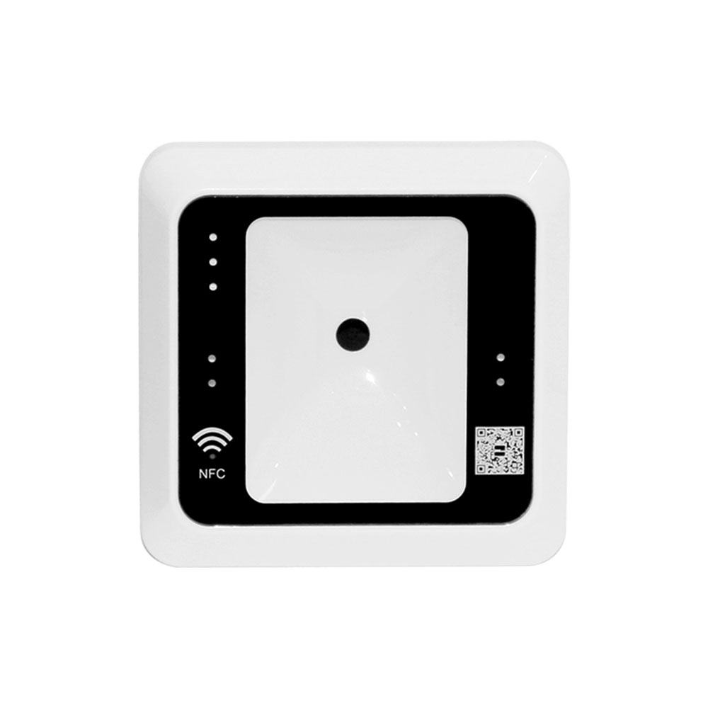 Cititor de proximitate RFID ZKTeco ACC-ER-QR500-W, Wiegand, Mifare, 13.56 MHz, cod QR, NFC, interior