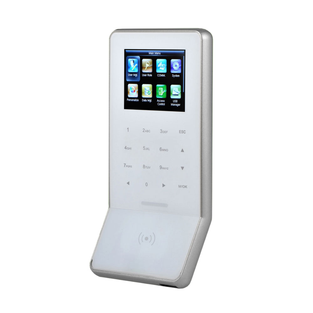 Cititor de proximitate standalone TCP/IP WiFi ZKTeco ACO-F22-RF-WHITE-2, ecran color 2.4 inch, Mifare, 13.56 MHz, 5.000 carduri, 30.000 evenimente