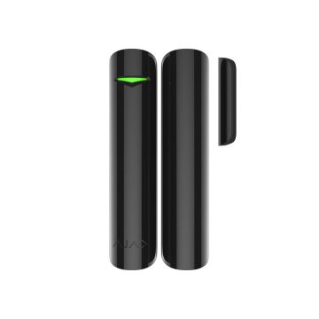 Contact magnetic wireless Ajax DoorProtect Plus BL, aparent, 1 intrare NC, reed, accelerometru, 868 MHz, RF 1200 m, negru