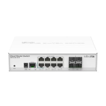 Switch cu 8 porturi Gigabit MikroTik Cloud Router CRS112-8G-4S-IN, cu management, 4 porturi SFP, PoE pasiv