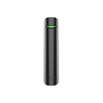 Detector de geam spart wireless Ajax GlassProtect BL, 9 m, 180 grade, contact NC, 868 MHz, RF 1000 m, negru