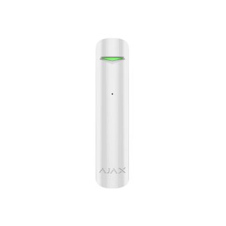 Detector de geam spart wireless Ajax GlassProtect WH, 9 m, 180 grade, contact NC, 868 MHz, RF 1000 m, alb