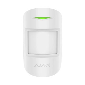 Detector de miscare wireless PIR si MW Ajax MotionProtect Plus WH, 12 m, 88 grade, pet immunity, 868 MHz, RF 1200 m