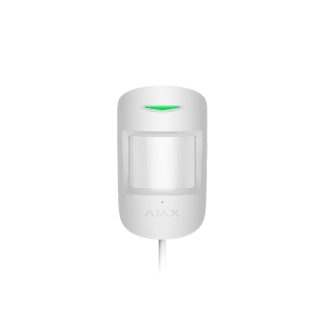 Detector de miscare PIR Ajax MotionProtect Plus Fibra WH, 12 m, 88 grade, pet immunity, 2000 m