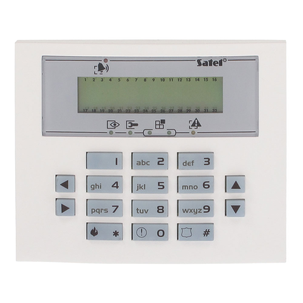 Tastatura LCD Satel INT-KLCDS-GR, 3 butoane functionale, extensie 2 zone, buzzer
