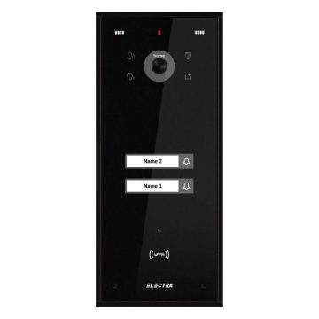 Post exterior videointerfon Electra VPH.02S03.ELBTL, 2 familii, negru, montaj aparent