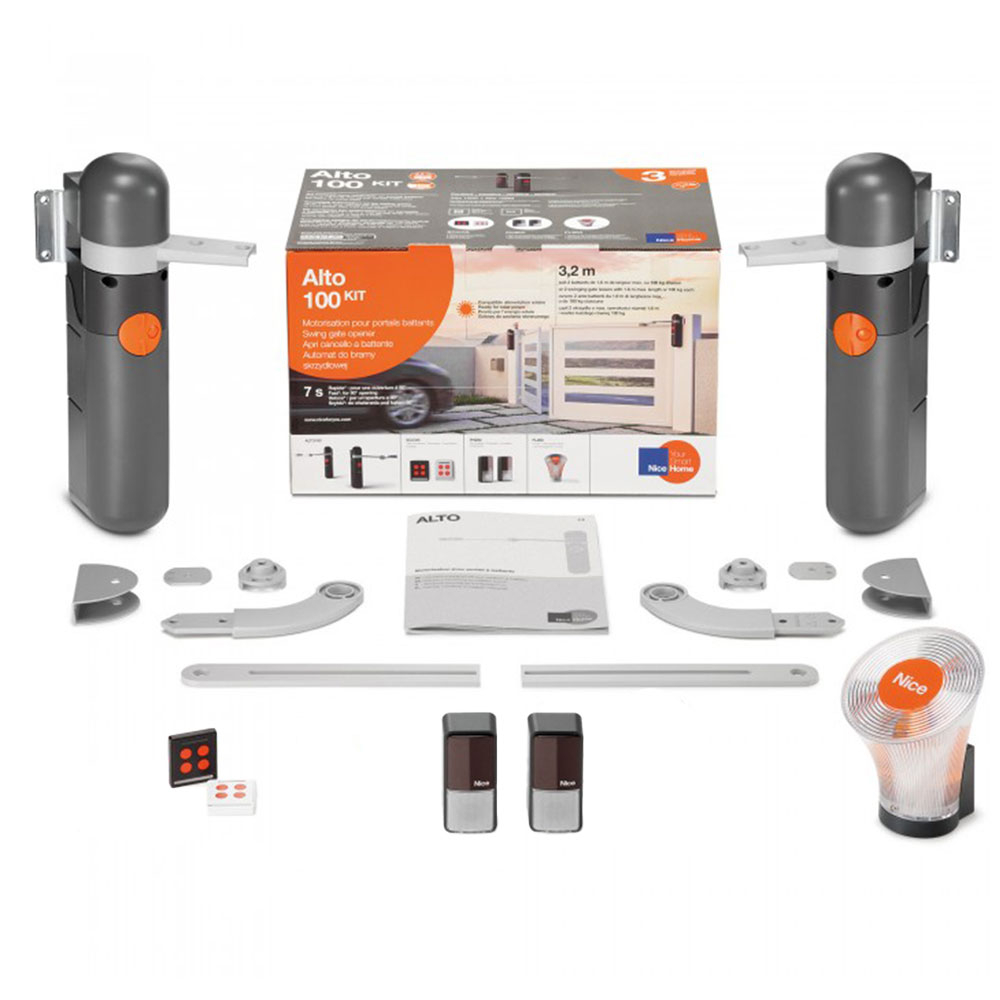 Kit automatizare poarta batanta Nice Home ALTO100, 100 Kg, 1.6 m/canat, 24 V