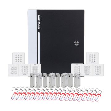 Sistem control acces Hikvision KIT-CA-4UBCCV2, cod, cartela, 13.56 MHz, patru usi bidirectionale