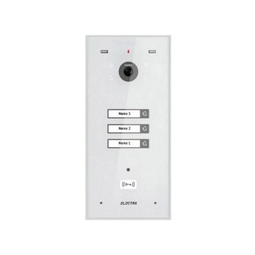 Post exterior videointerfon Electra VPH.03F03.ELWTL, 3 familii, montaj ingropat, IP44, alb