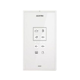 Post suplimentar de interior audio Electra Smart ATM.0S403.ELW04, 4 fire, tastatura tactila iluminata, sticla securizata, alb