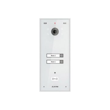 Post exterior videointerfon Electra VPH.02S03.ELWTL, 2 familii, alb, montaj aparent