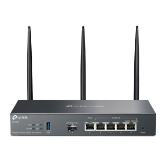 Router wireless cu 6 porturi dual band TP-Link ER706W, WiFi 6, 2.4/5 GHz, 2404 Mbps, VPN, Omada, Mu-Mimo