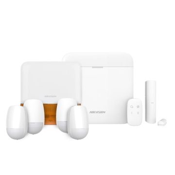 Sistem complet de alarma antiefractie wireless Hikvision AX PRO DS-PWA96-KIT-WE, LAN, Wi-Fi, GSM 3/4G, 32 partitii, 96 zone/iesiri, 48 utilizatori, 868 MHz