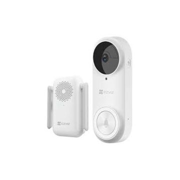 Sonerie video wireless Ezviz CS-DB2-A0-2C3WPB, detectie umana, 3 MP, 5200 mAh, card, 20 sonerii