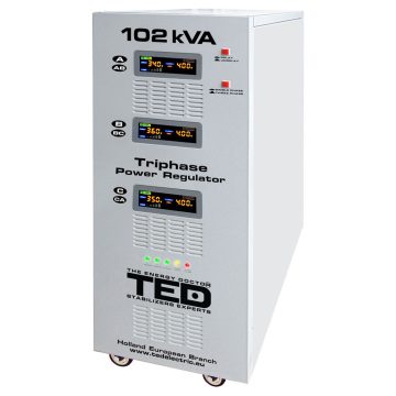 Stabilizator de tensiune trifazic cu servomotor TED 102kVA-SVC TED000064, 102000 VA/70000 W