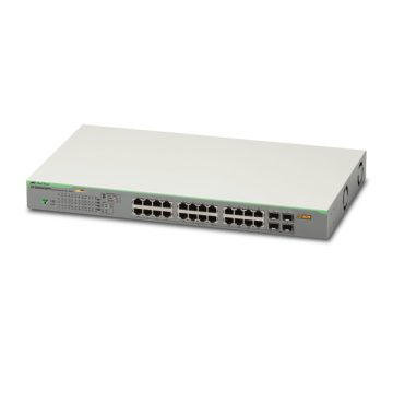 Switch cu 24 porturi Allied Telesis AT-GS950/28PS-50, 56 Gbps, 41.65 Mpps, 8.000 MAC, 4 porturi SFP, PoE, cu management