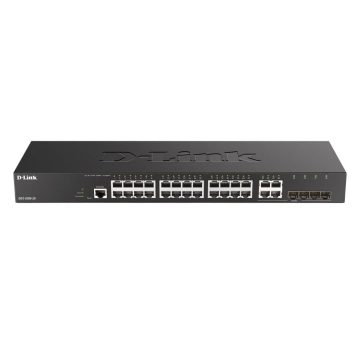 Switch cu 24 porturi D-Link DGS-2000-28, 4 porturi SFP, 56 Gbps, 41.7 Mpps, 8.000 MAC, 1U, cu management