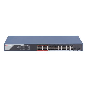 Switch cu 24 porturi Hikvision DS-3E1326P-EI, 8.8 Gbps, 6.5472 Mpps, 16.000 MAC, PoE, cu management