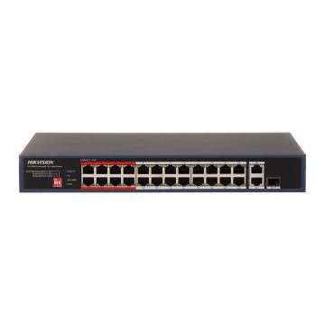 Switch cu 26 porturi PoE Hikvision DS-3E0326P-E/M(C), 8.8 Gbps, 6.55 Mpps, 8000 MAC, fara management