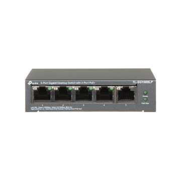 Switch cu 5 porturi Gigabit TP-Link TL-SG1005LP, 4 porturi PoE+, 10/100/1000 Mbps, fara management