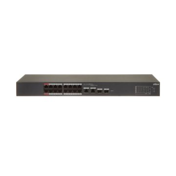 Switch rackabil cu 18 porturi Dahua CS4218-16ET-240, 16 porturi PoE, 10/100 Mbps, 2 SFP gigabit, cu cloud management