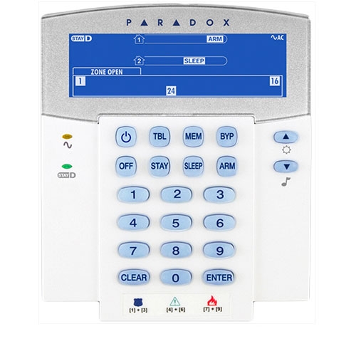 Tastatura LCD Paradox K35, 32 zone, 2 partitii, StayD