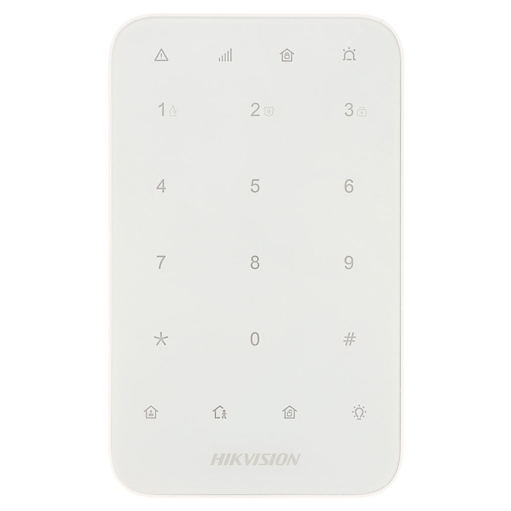 Tastatura LED wireless Hikvision AX PRO DS-PK1-E-WE, autonomie 2 ani, 868 MHz, RF 1200 m