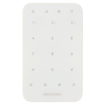 Tastatura LED wireless Hikvision AX PRO DS-PK1-E-WE, autonomie 2 ani, 868 MHz, RF 1200 m