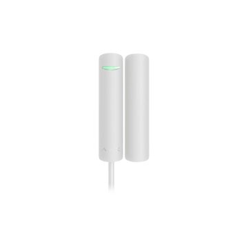 Contact magnetic Ajax DoorProtect Fibra WH, aparent, 1 intrare NC, reed, alb