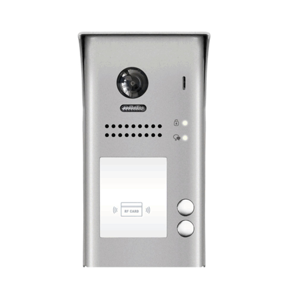 Videointerfon de exterior DT607-ID-S2(V2), 2 MP, 125 MHz, RFID, 2 familii, aplicat