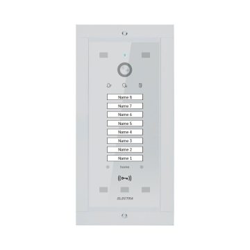 Videointerfon de exterior Electra Urban VPM.08F03.ELWU4, 8 familii, ingropat, 800 TVL, RFID, alb
