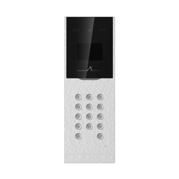 Videointerfon de exterior IP Hikvision DS-KD8023-E6, RFID, PIN/card, ecran LCD, 3.5 inch, 2 MP, IR, 10.000 utilizatori, ingropat