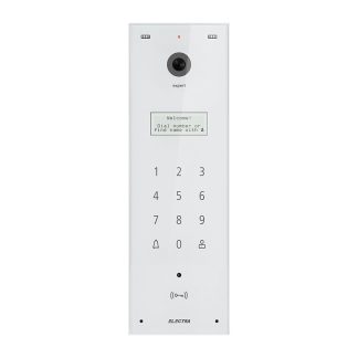 Videointerfon de exterior Electra Expert VPE.0BS03.ELWTL, 800 TVL, 255 apartamente, tastatura touch iluminata, acces prin card RFID, aparent