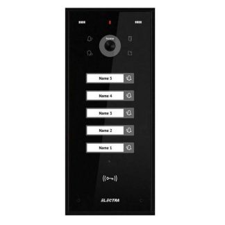 Post de exterior videointerfon Electra VPH.05S03.ELBTL , 5 familii, montaj aparent, 4 fire, RFID, negru