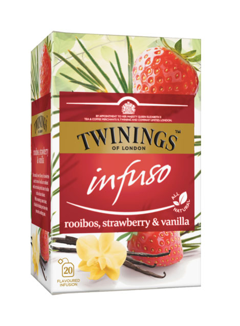 Ceai Pentru Infuzie Cu Rooibos Capsuni Si Vanilie Twinings 20x2g, Twinings
