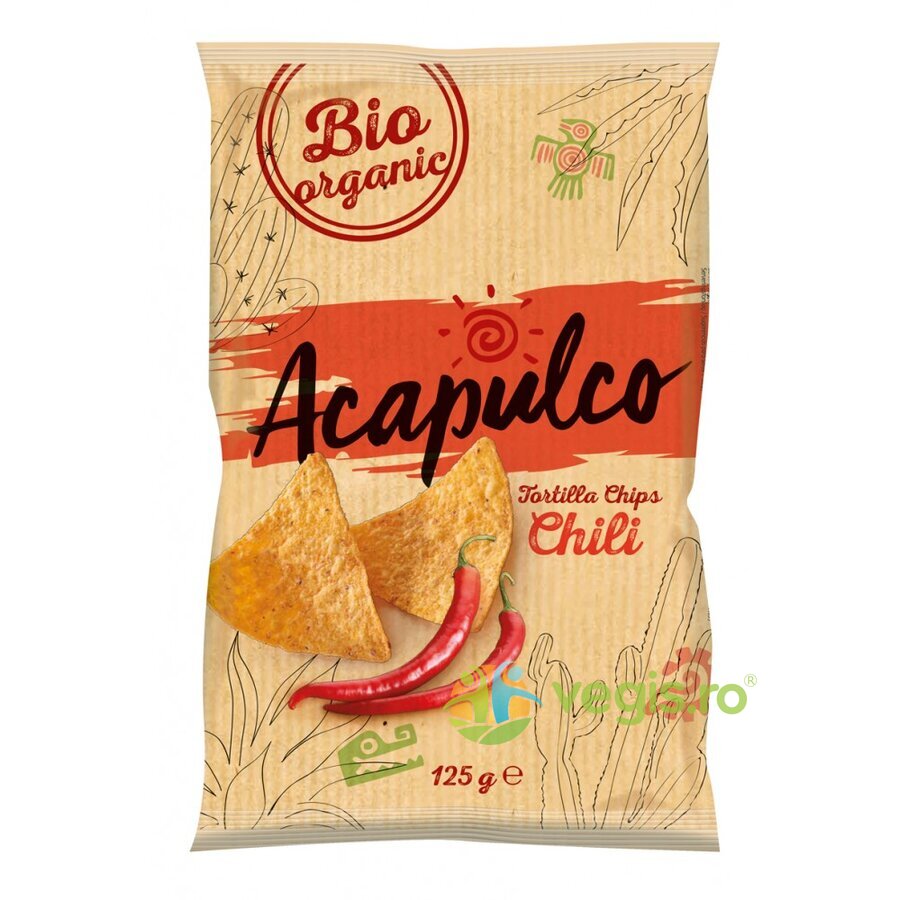 Tortilla Chips cu Chili Ecologice/Bio 125g