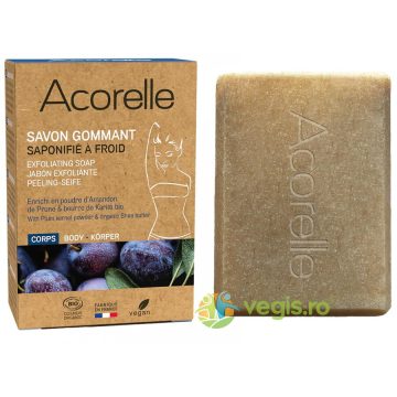 Sapun Exfoliant cu Pudra din Samburi de Prune si Unt de Shea Bio 100g