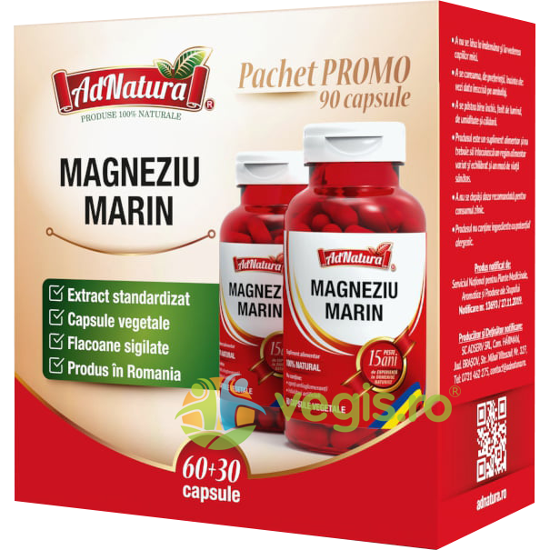 Pachet Magneziu Marin 60cps + 30cps