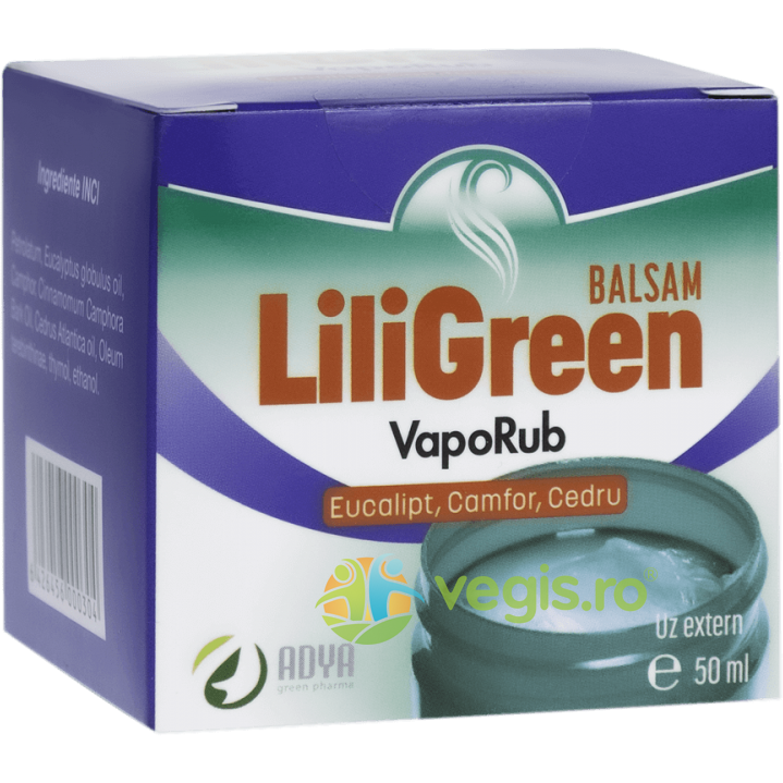 Balsam cu Eucalipt, Camfor si Cedru LiliGreen VapoRub 50ml