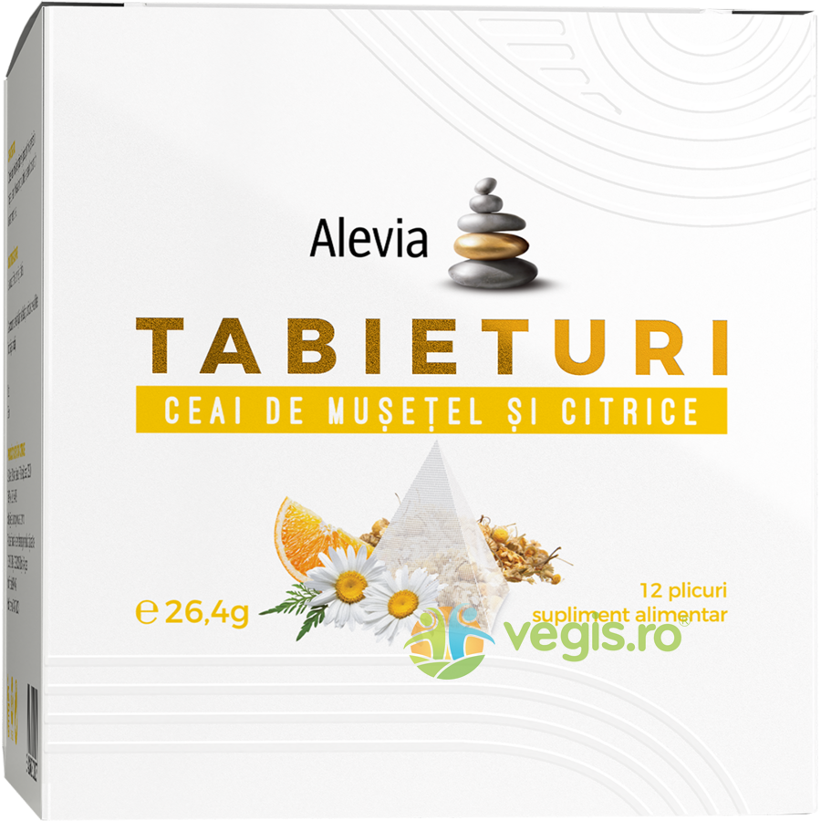 Tabieturi Ceai de Musetel si Citrice 12 plicuri piramida