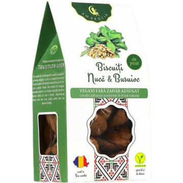 Biscuiti cu Nuca si Busuioc fara Zahar Adaugat 130g