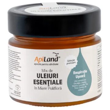 Mix de Uleiuri Esentiale in Miere Poliflora - Respiratie Usoara 250g